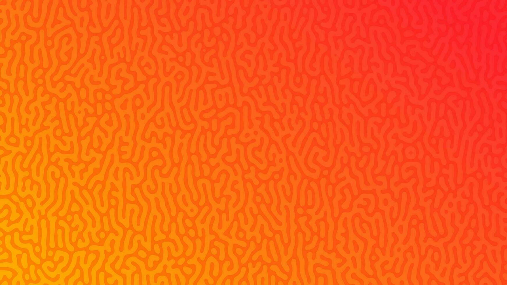 Orange Turing reaction gradient background. Abstract diffusion pattern with chaotic shapes. Vector illustration.