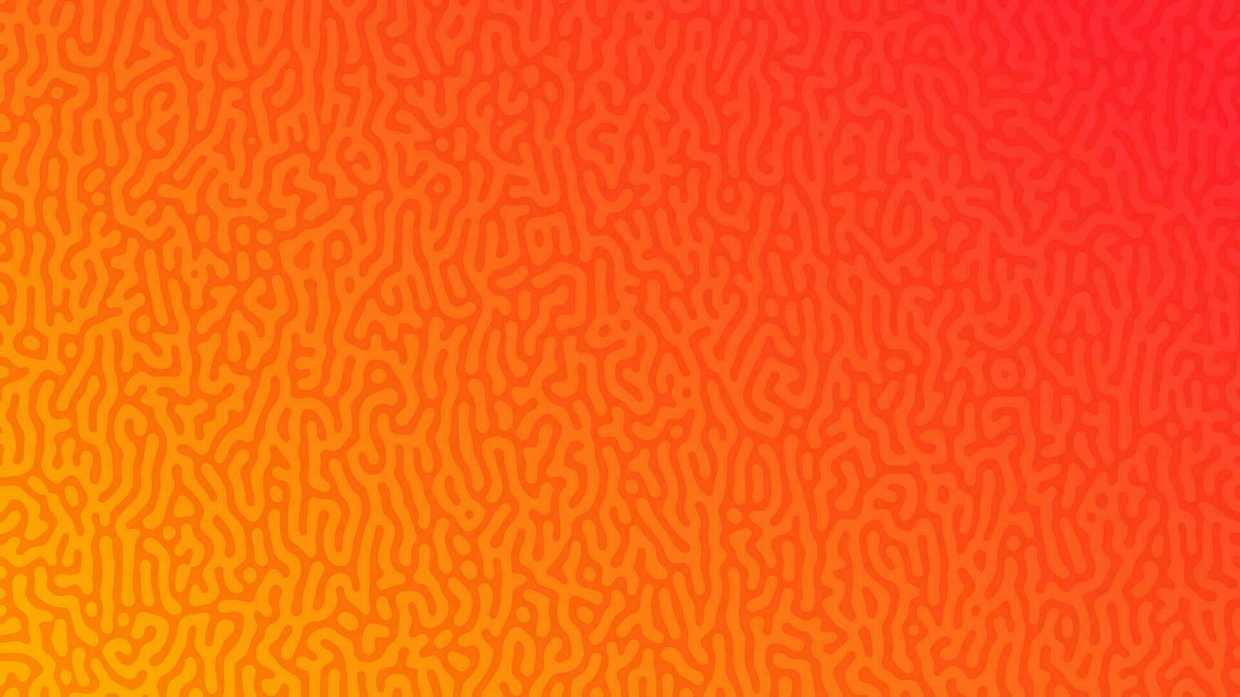 Orange Turing reaction gradient background. Abstract diffusion pattern with chaotic shapes. Vector illustration.