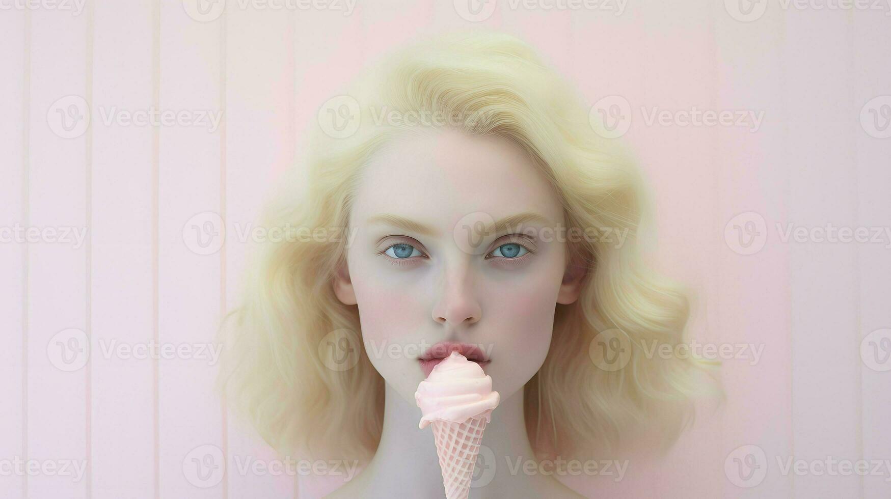 Ice cream illustration background design, summer vibes, ice cool, Generative AI photo