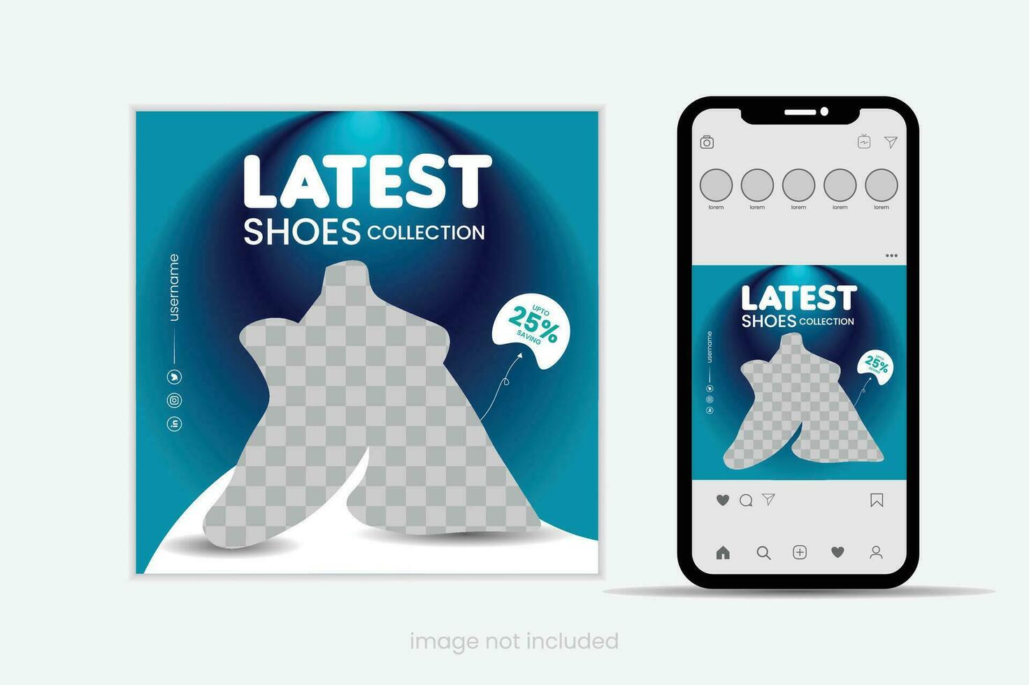 New arrival men's shoes social media post design vector