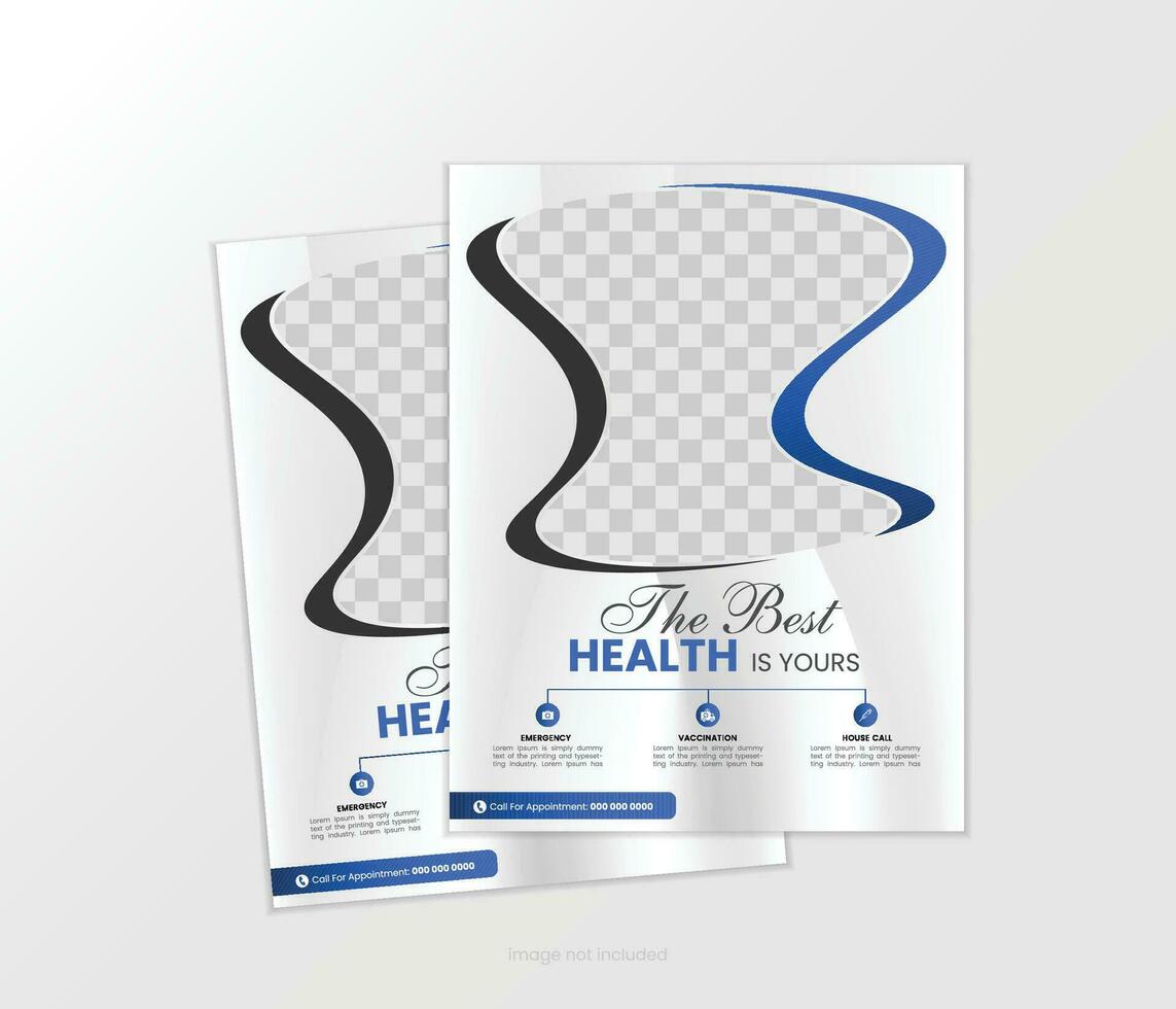 healthcare and medical flyer or poster design layout vector