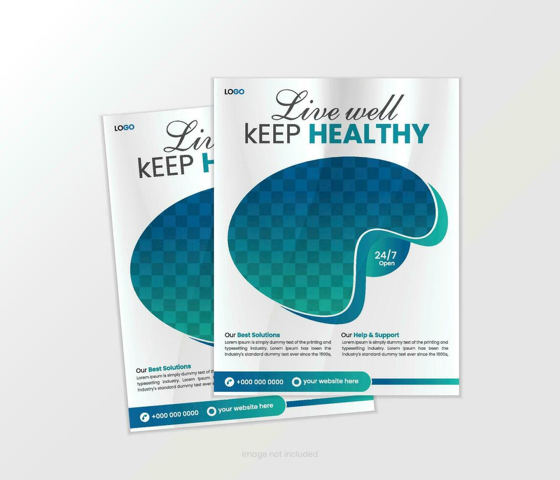 healthcare and medical flyer or poster design layout vector