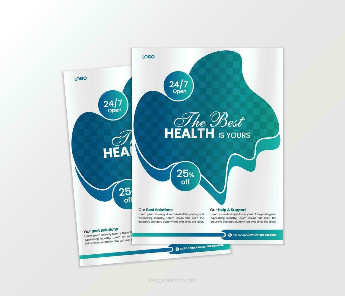 healthcare and medical flyer or poster design layout vector
