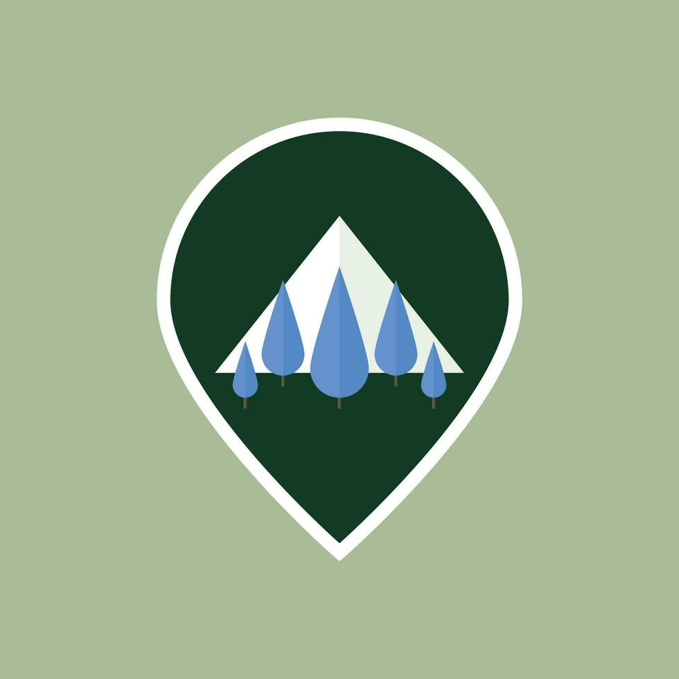 bosque montaña empresa logo icono negocio vector concepto idea