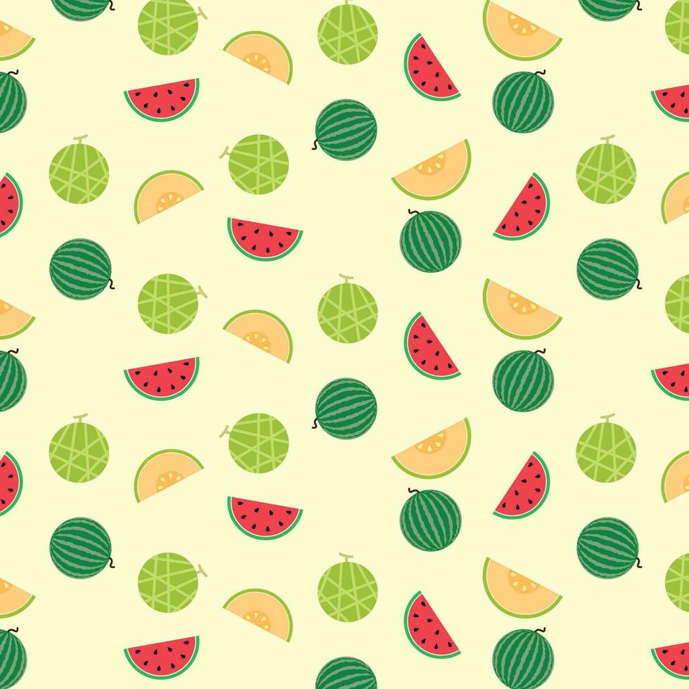 watermelon lemon fruit seamless pattern background vector illustration