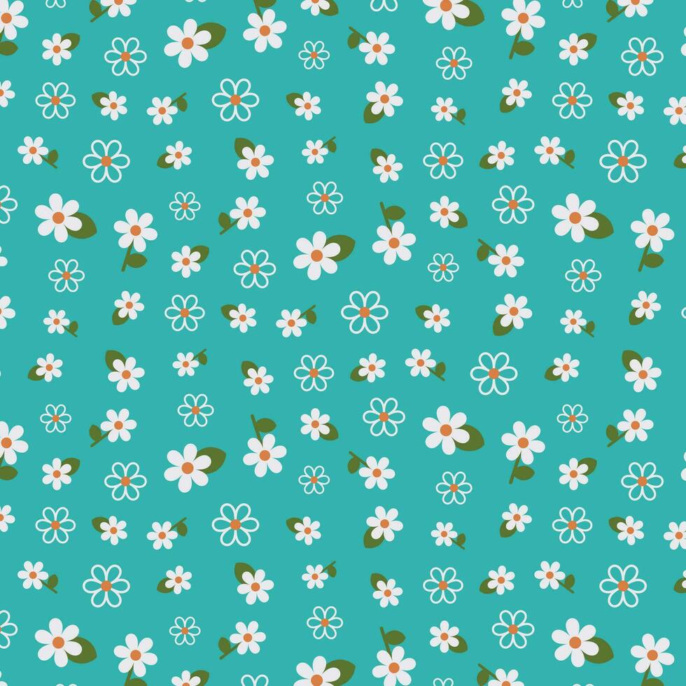 cute seamless flower pattern background vector illustration