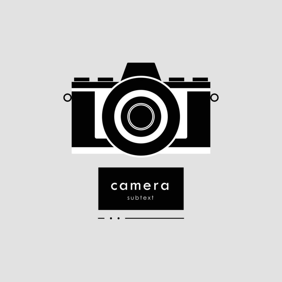 minimalista retro cámara logo icono modelo vector ilustración