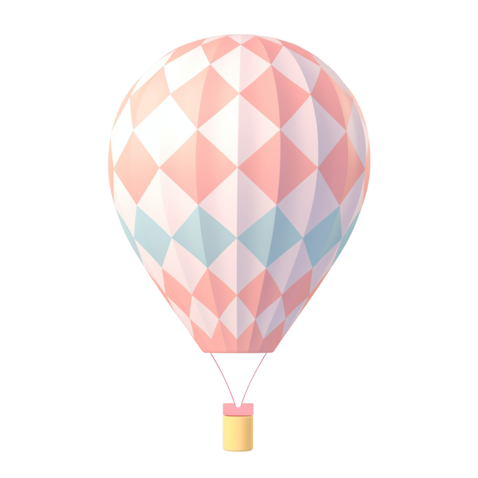AI Generative 3D hot air balloon pastel png