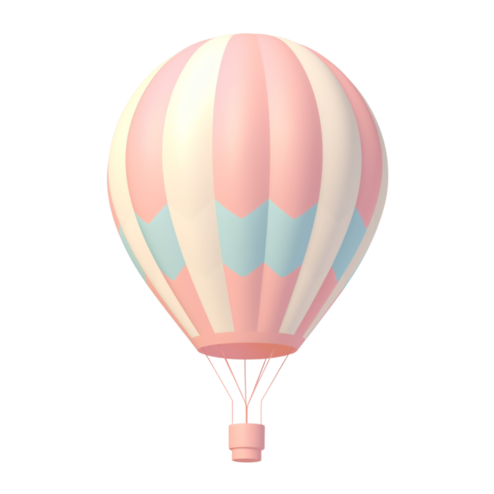 AI Generative 3D hot air balloon pastel png