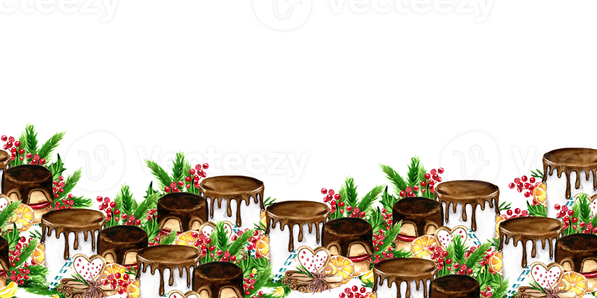 Horizontal seamless background for Christmas and New Year. png