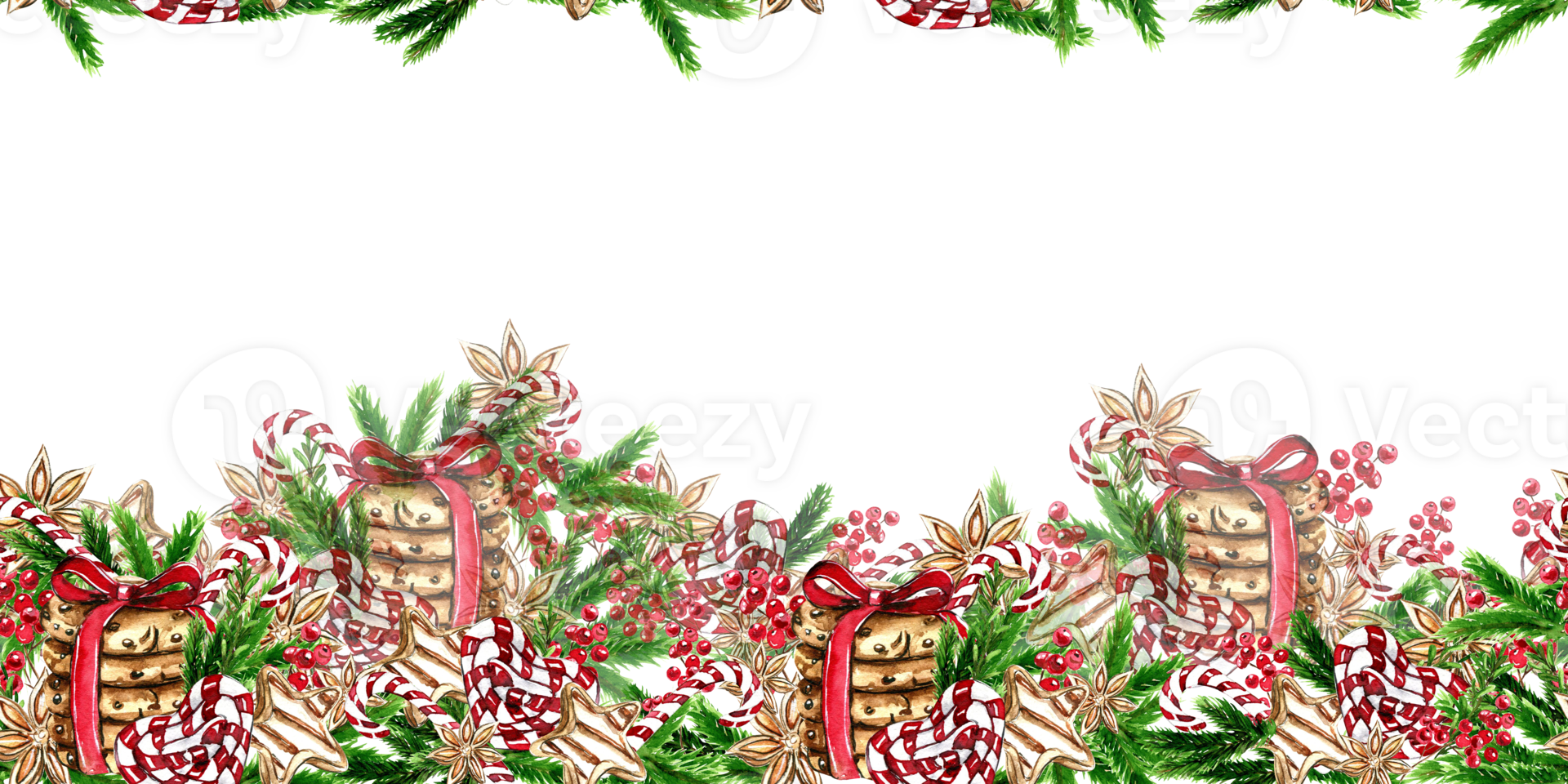 Horizontal seamless background for Christmas and New Year. png