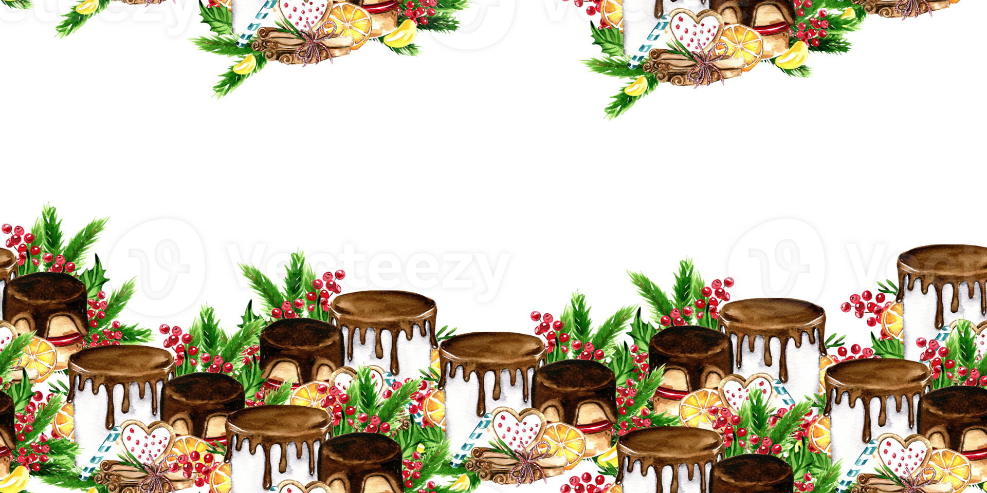 Horizontal seamless background for Christmas and New Year. png