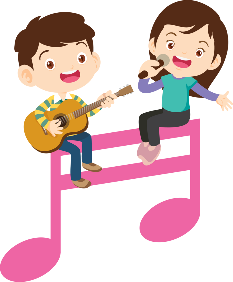 niños canta y jugando musical instrumentos música niños png