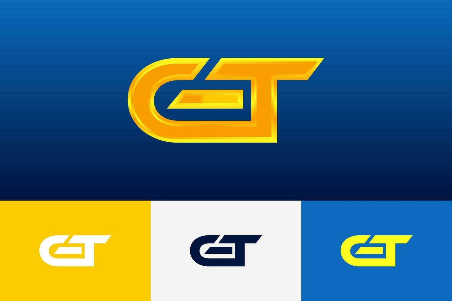 gt inicial moderno logo degradado modelo para negocio identidad vector