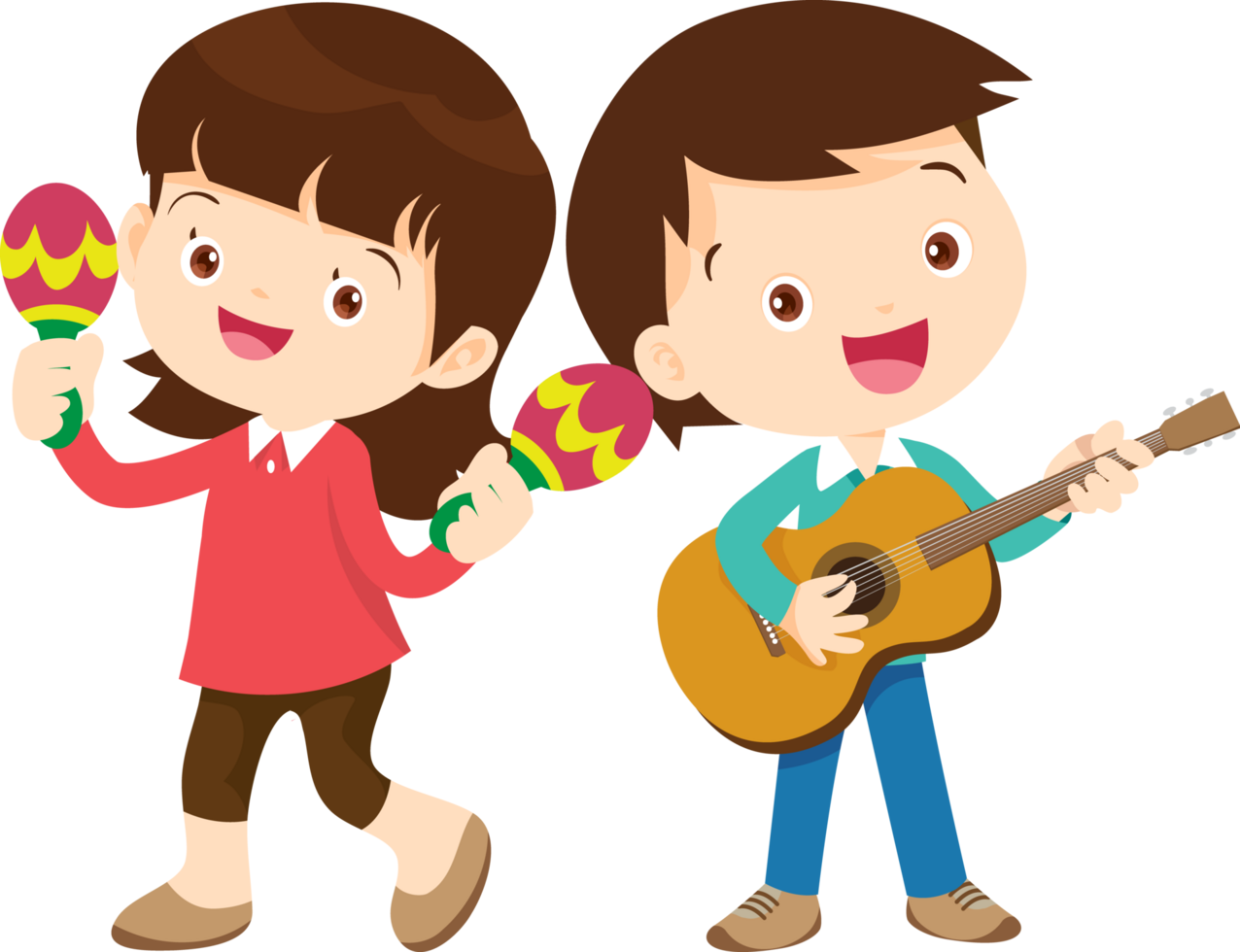 Children sing and Playing Musical instruments music kids png