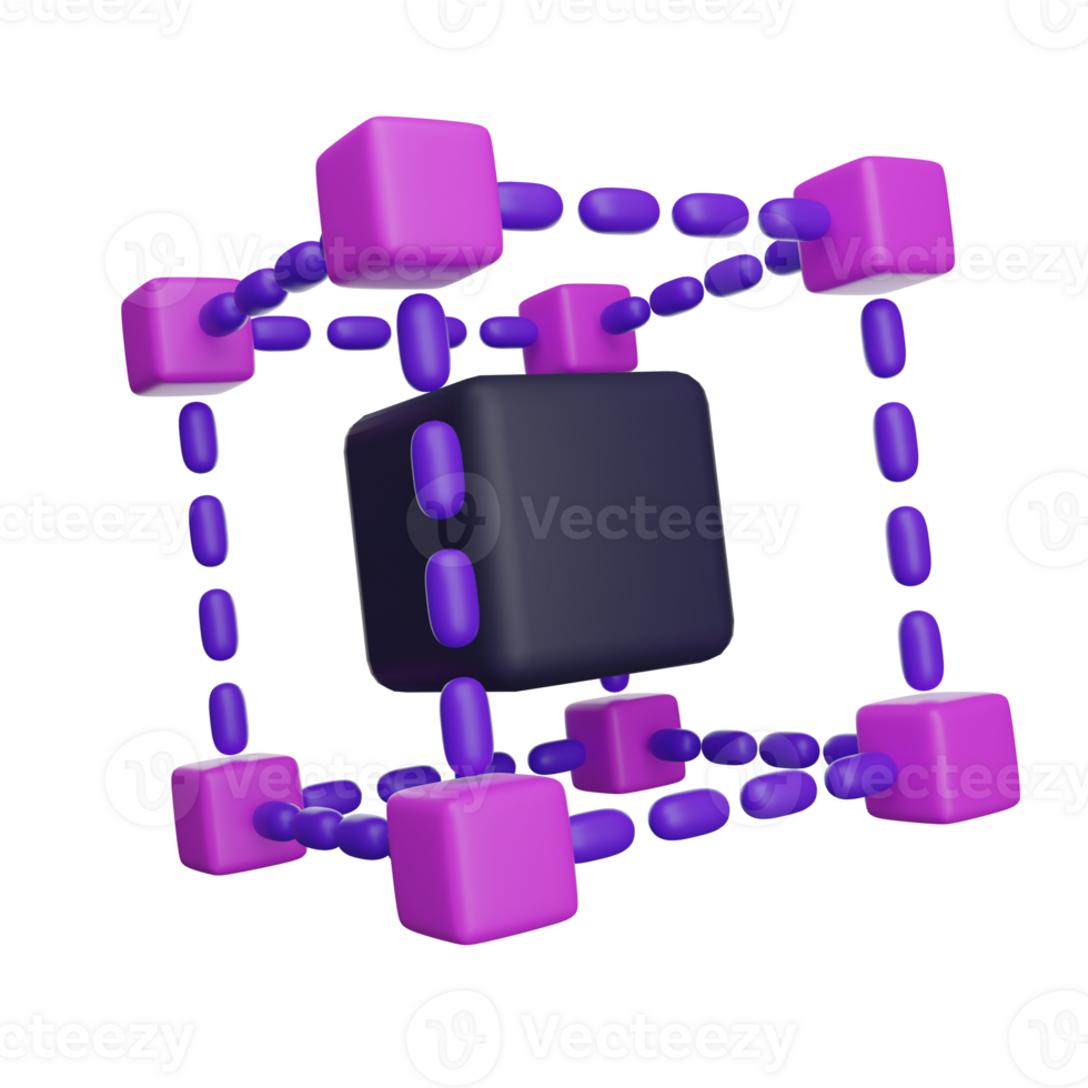 Cube in 3D space icon png