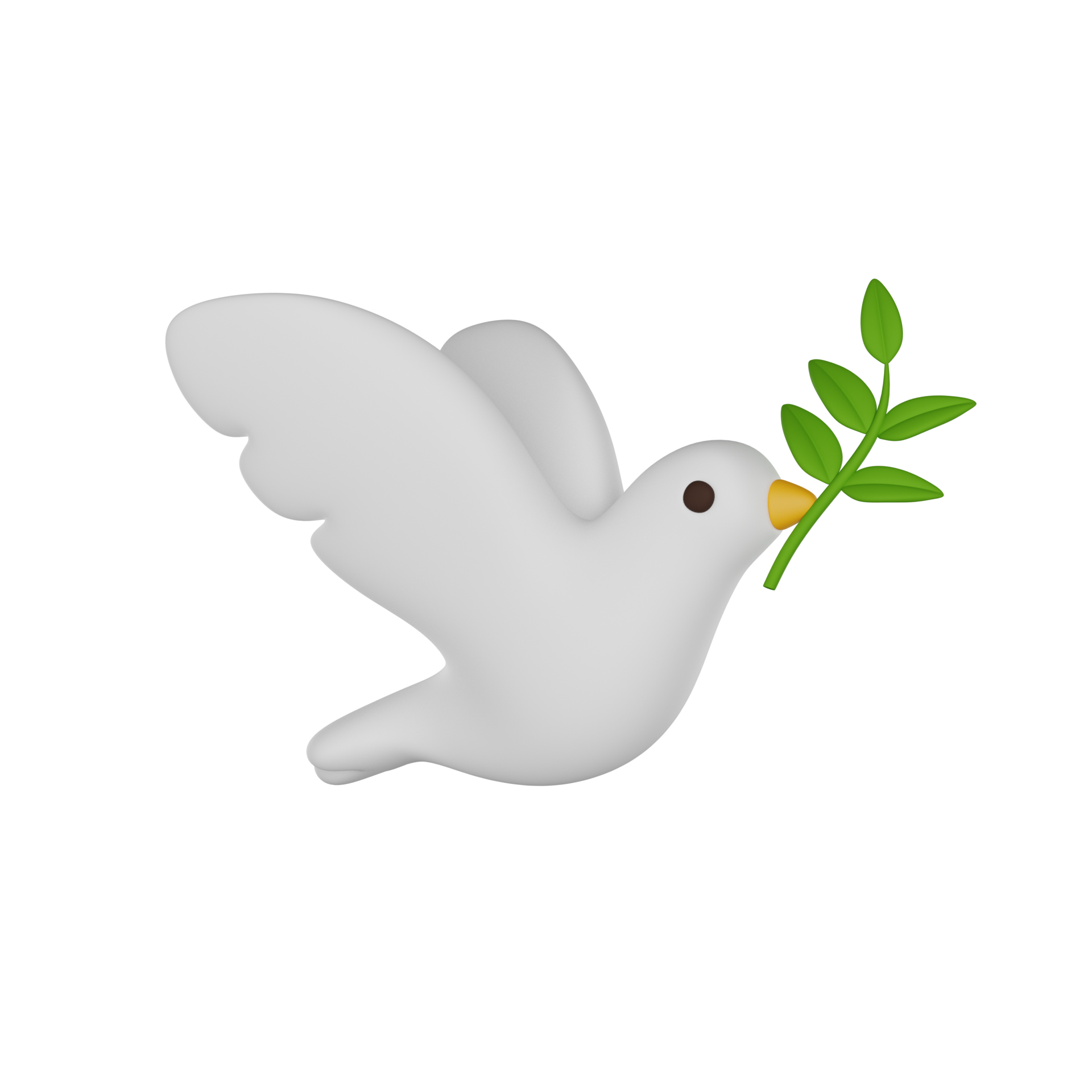Peace dove with olive branch. A white pigeon with a branch in its beak
