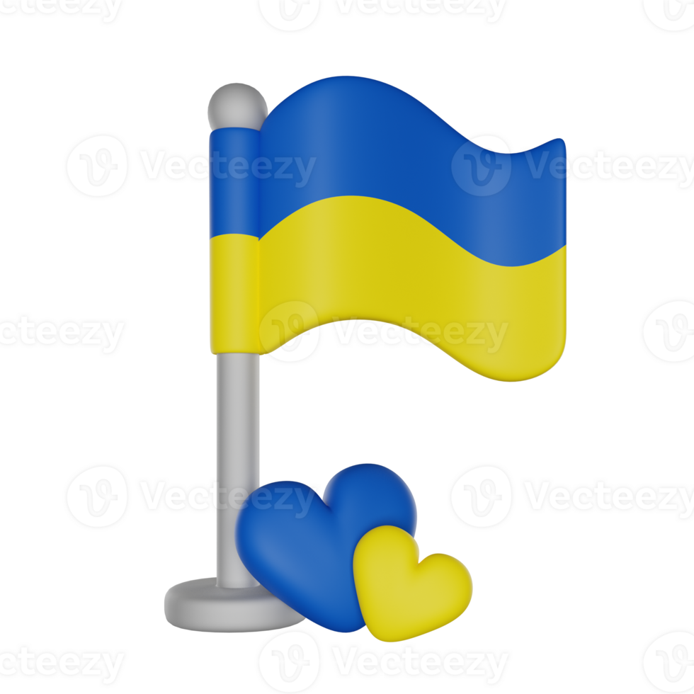 Ukrainian Flag 3D cute icon png
