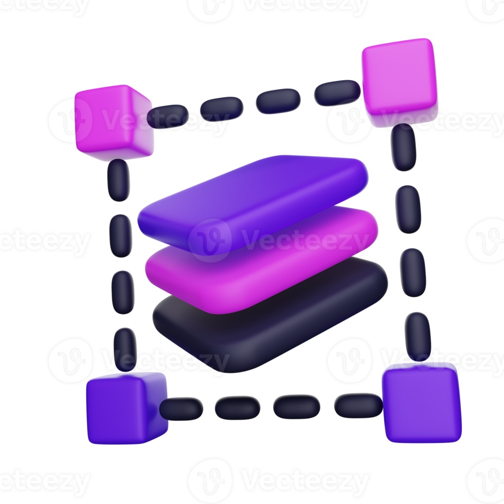 Layers tool icon 3D render png