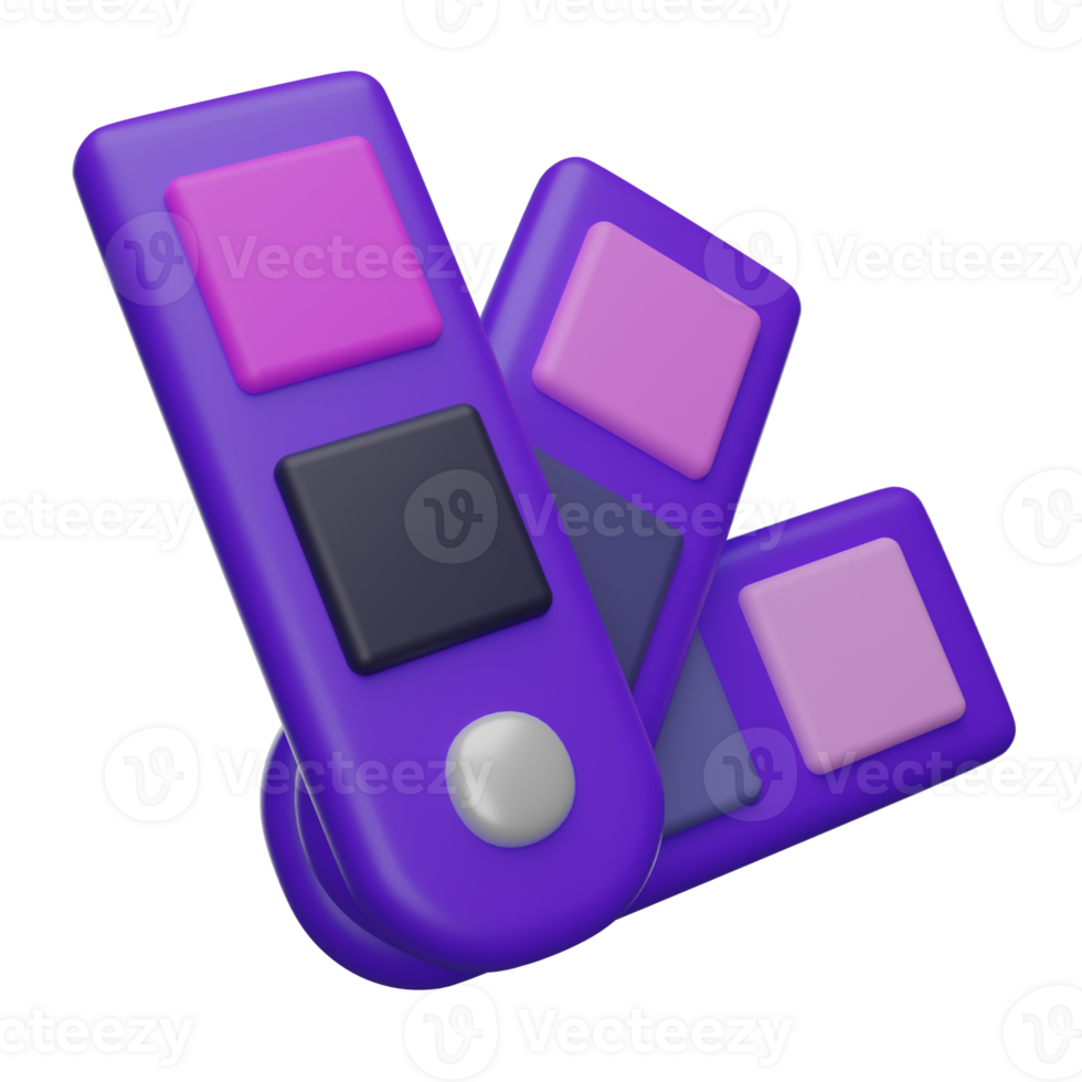 Color palette, catalog of colors 3D render icon png