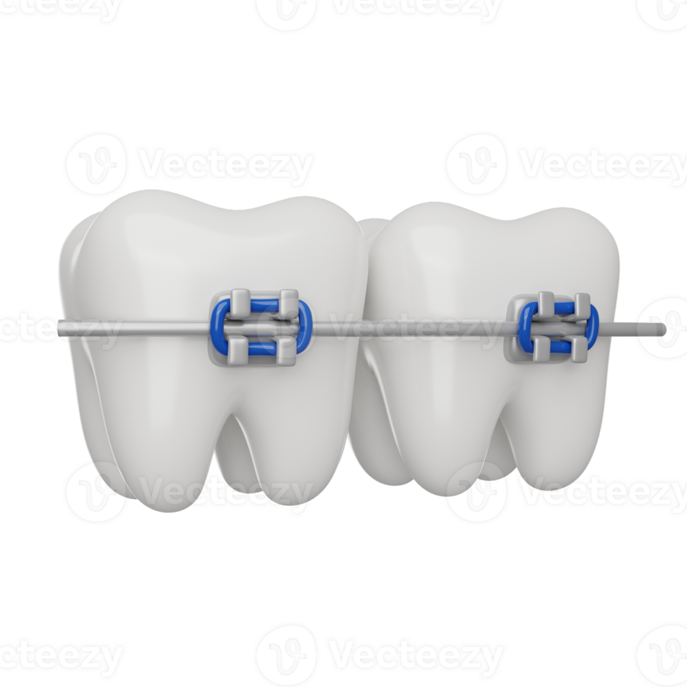 Teeth braces 3D render icon png