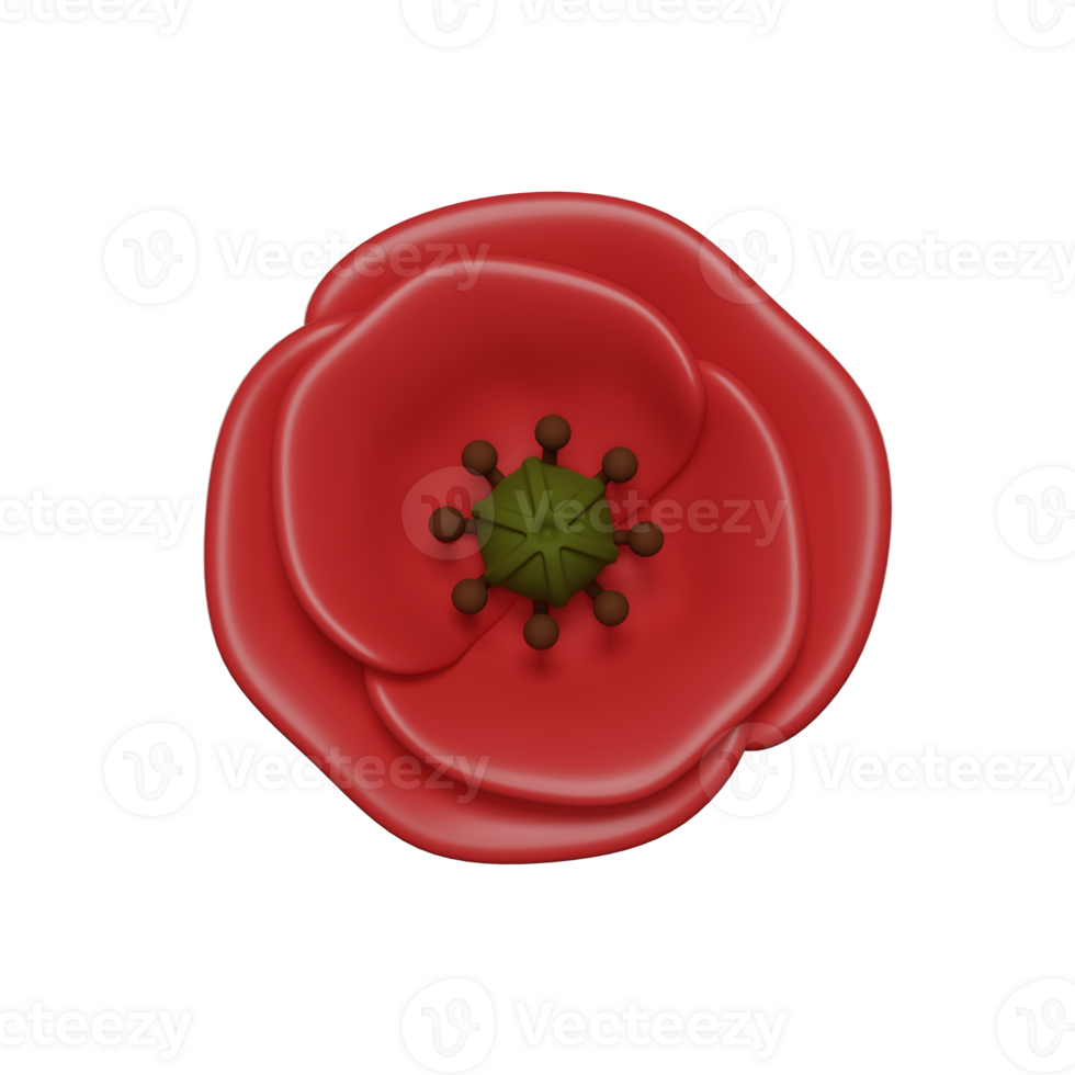 3D poppy icon png
