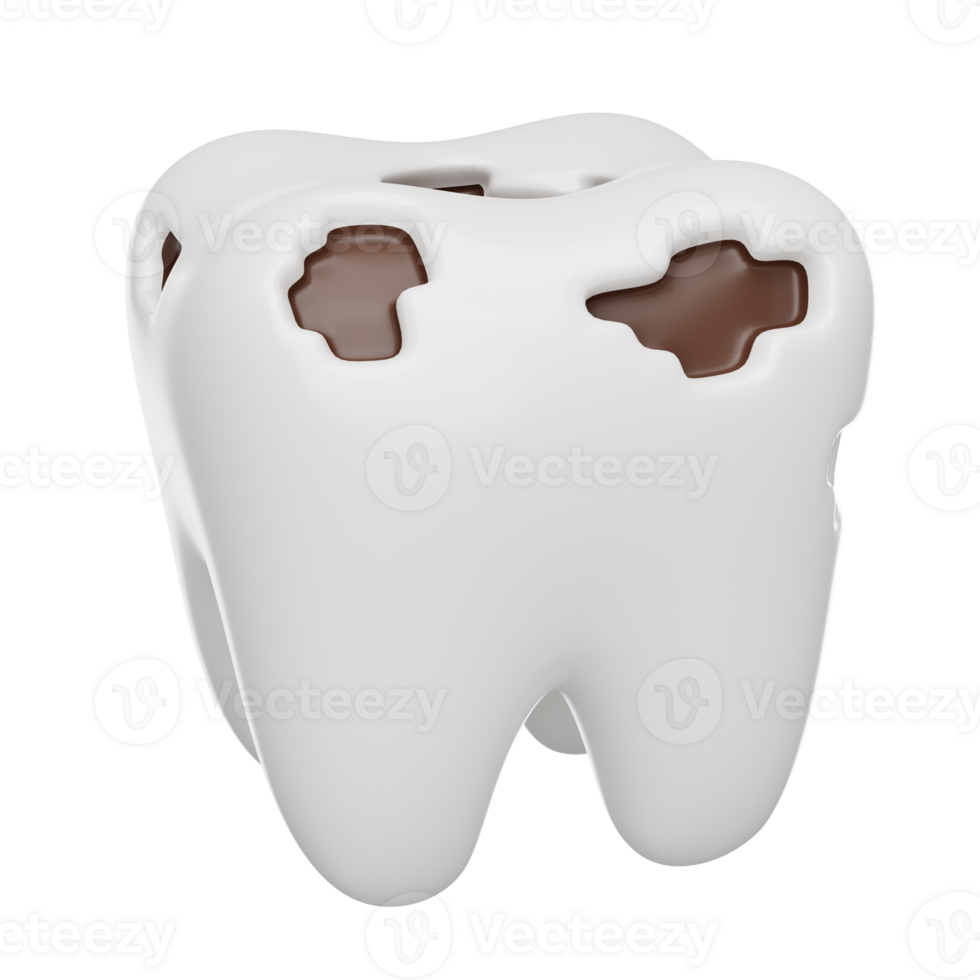diep tand verval of cariës 3d geven icoon png