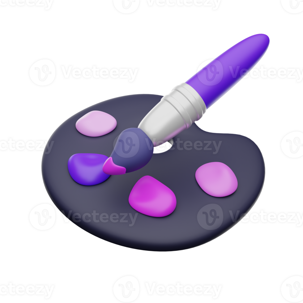 Farbe Palette mit Bürste 3d machen Symbol png