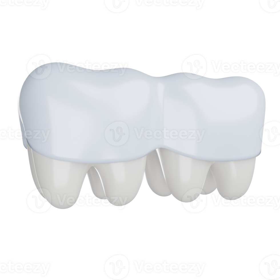 Mouth guard. Teeth with formed retainer, 3D render icon png