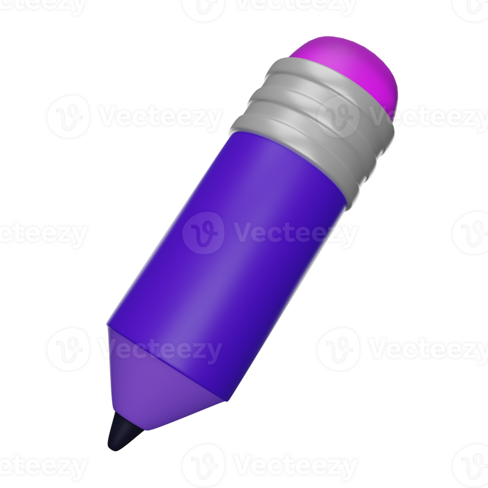 Pencil icon 3D render icon png