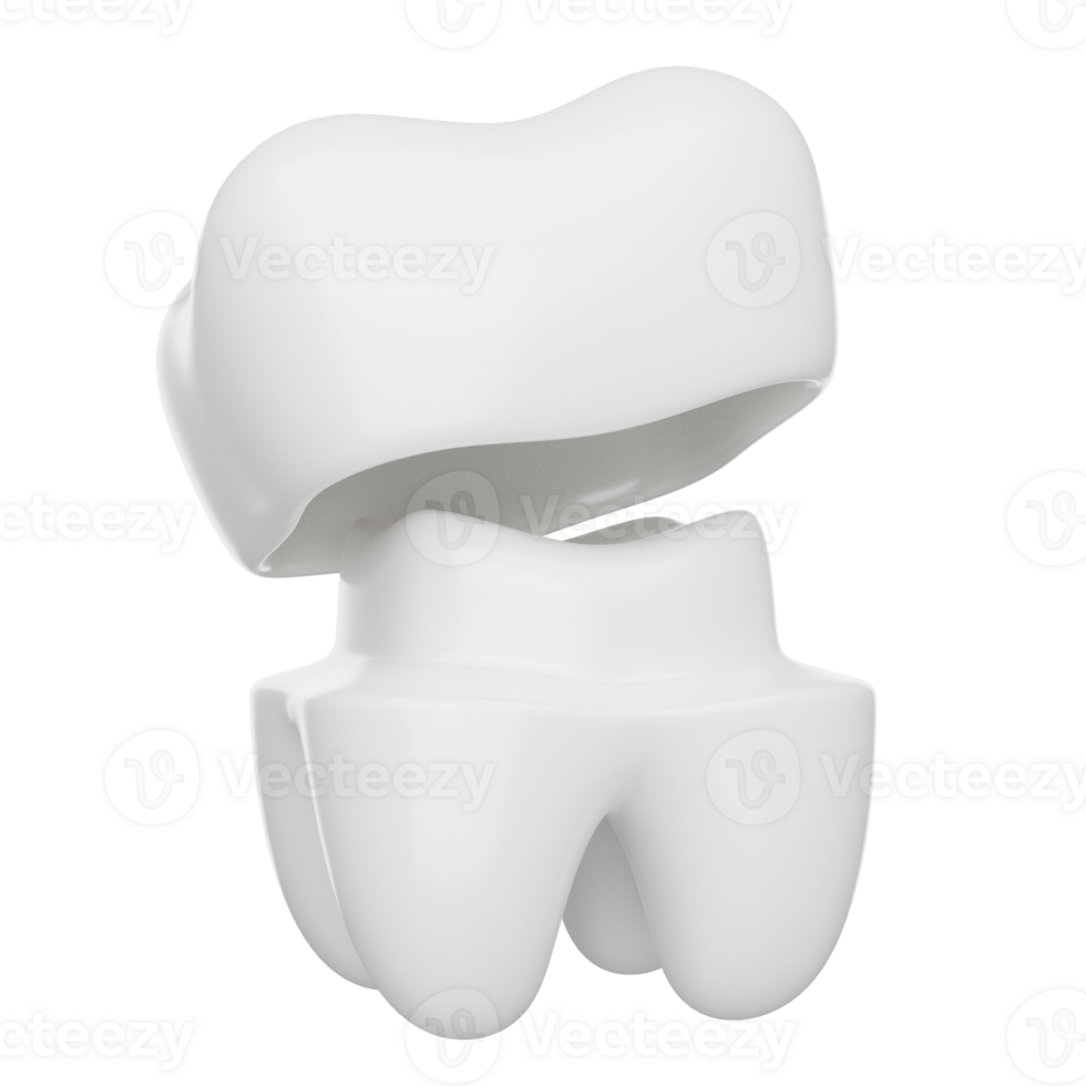 dentaire implant, dent avec couronne. 3d rendre icône png