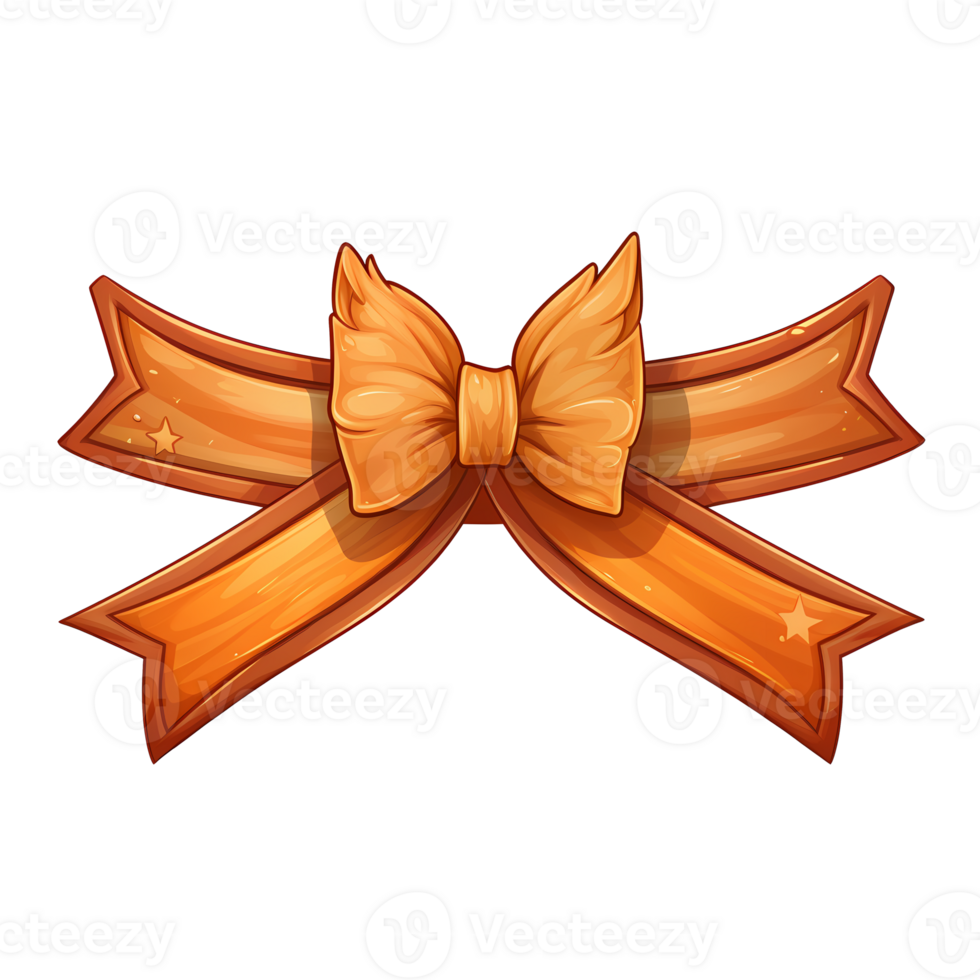 Wooden ribbon banner victory sign with stars comic png