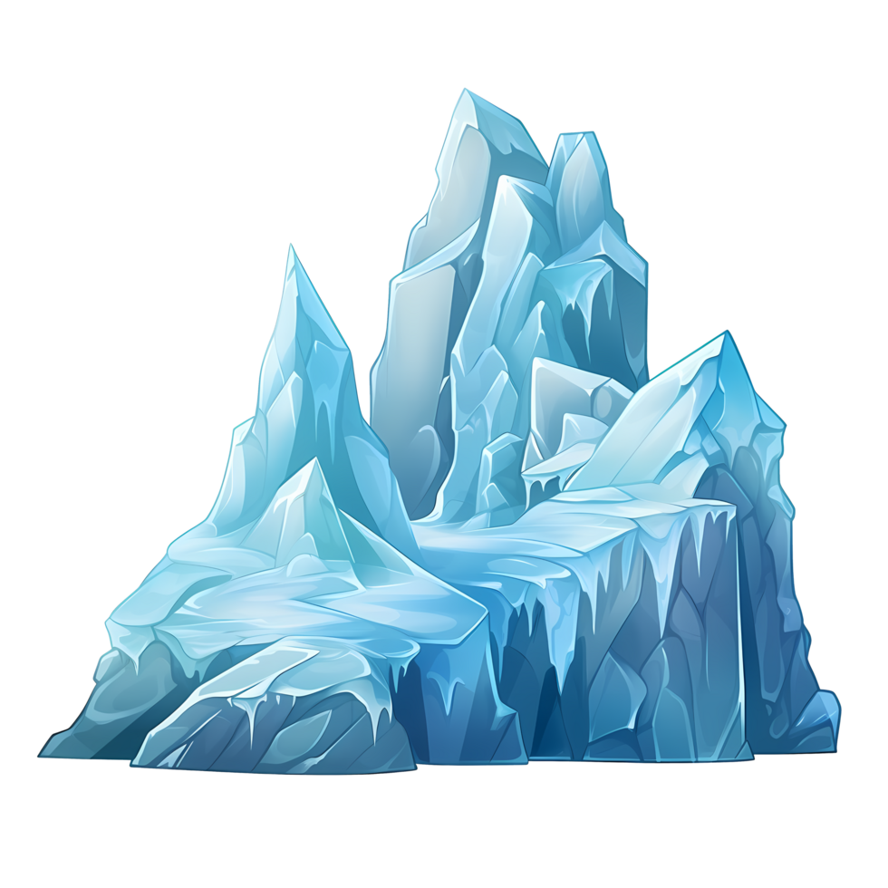 frozen water piece iceberg in cartoon style png