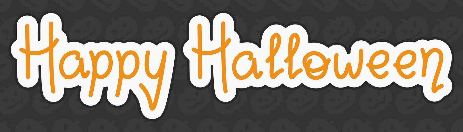 Happy Halloween Lettering. Sticker Concept. Vector Illustration In Flat Style