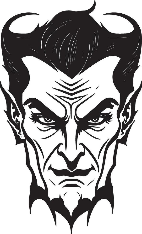 Dracula Head Black Outline Vector