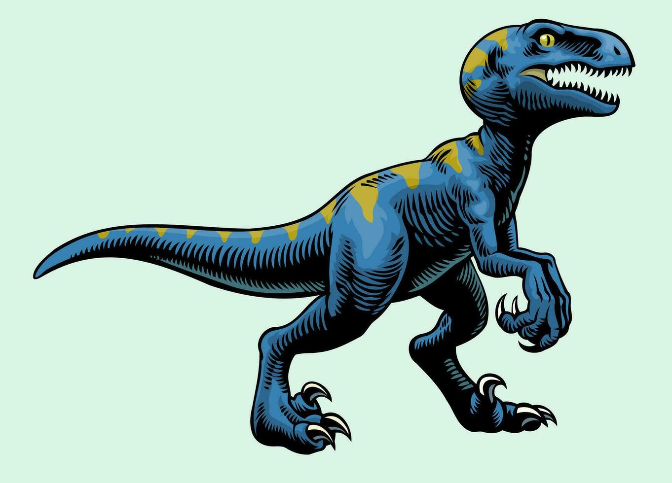 Angry Handdrawn style of raptor Dino vector