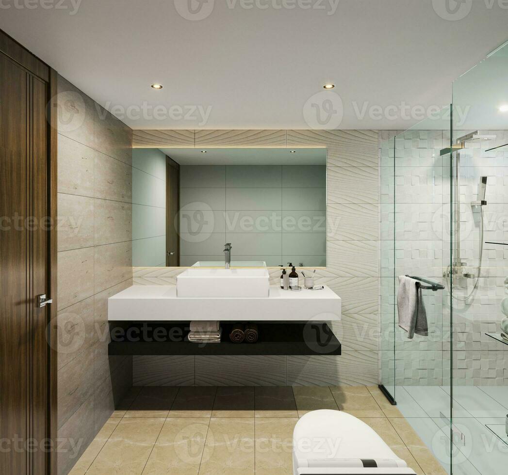 How to Choose the Perfect Mirror for Your Bathroom Interior Design 3D rendering photo