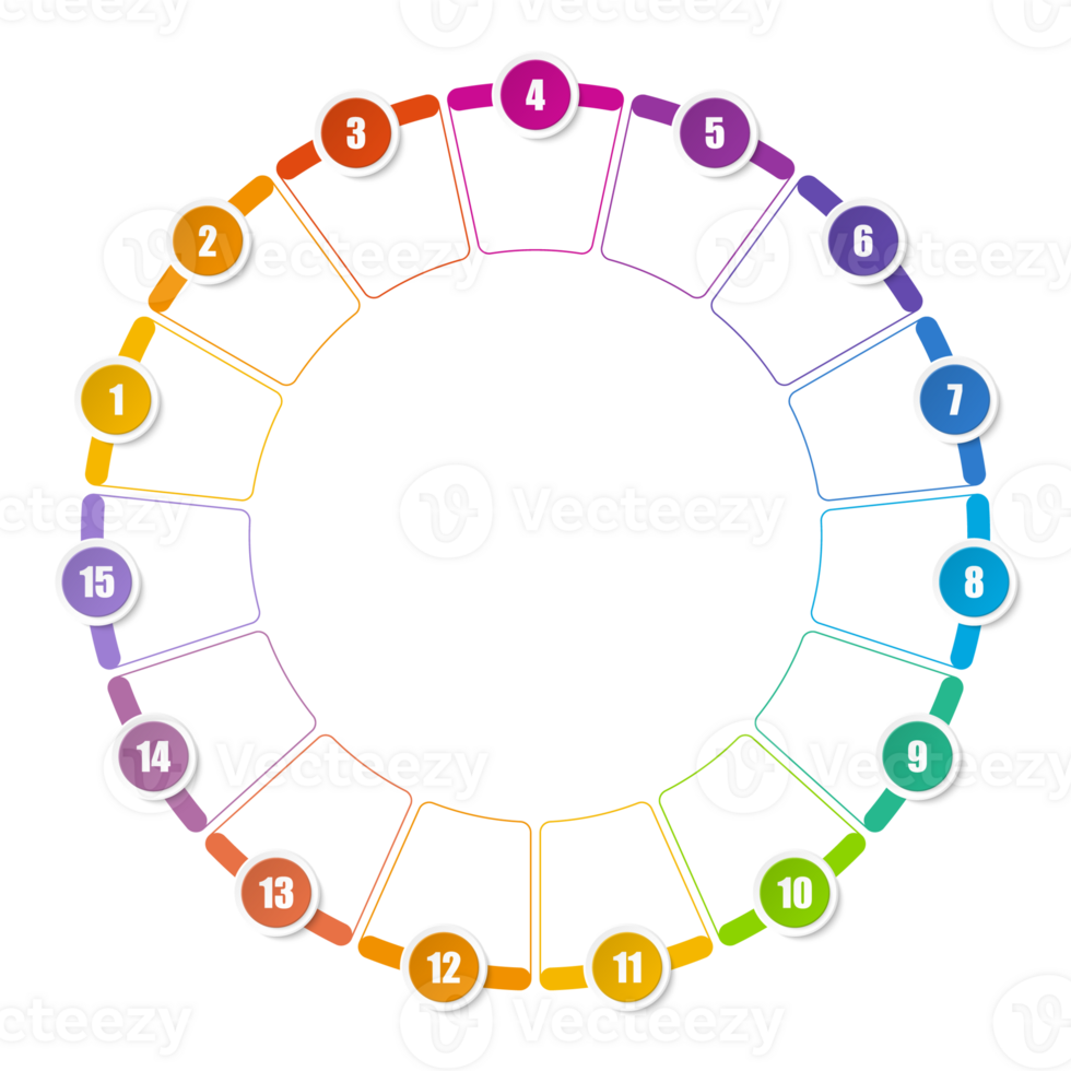Infographic with 15 steps, process or options. png