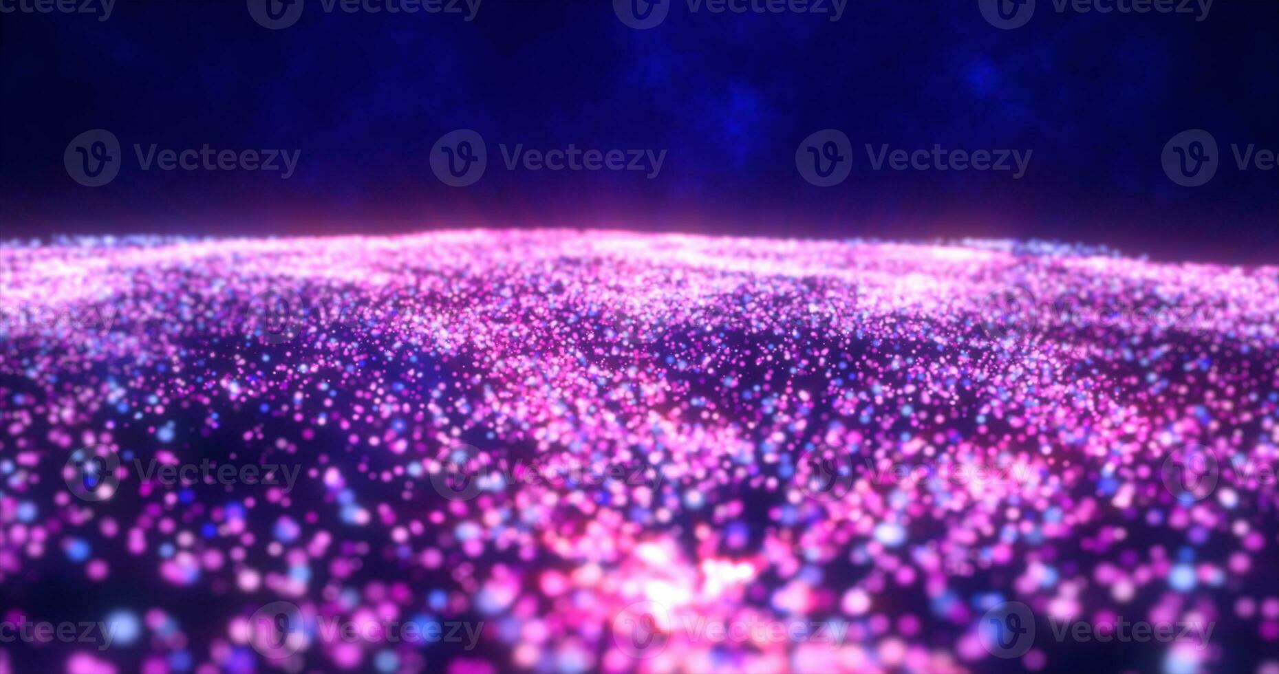 Purple waves from energy particles magical glowing high tech futuristic light dots abstract background photo