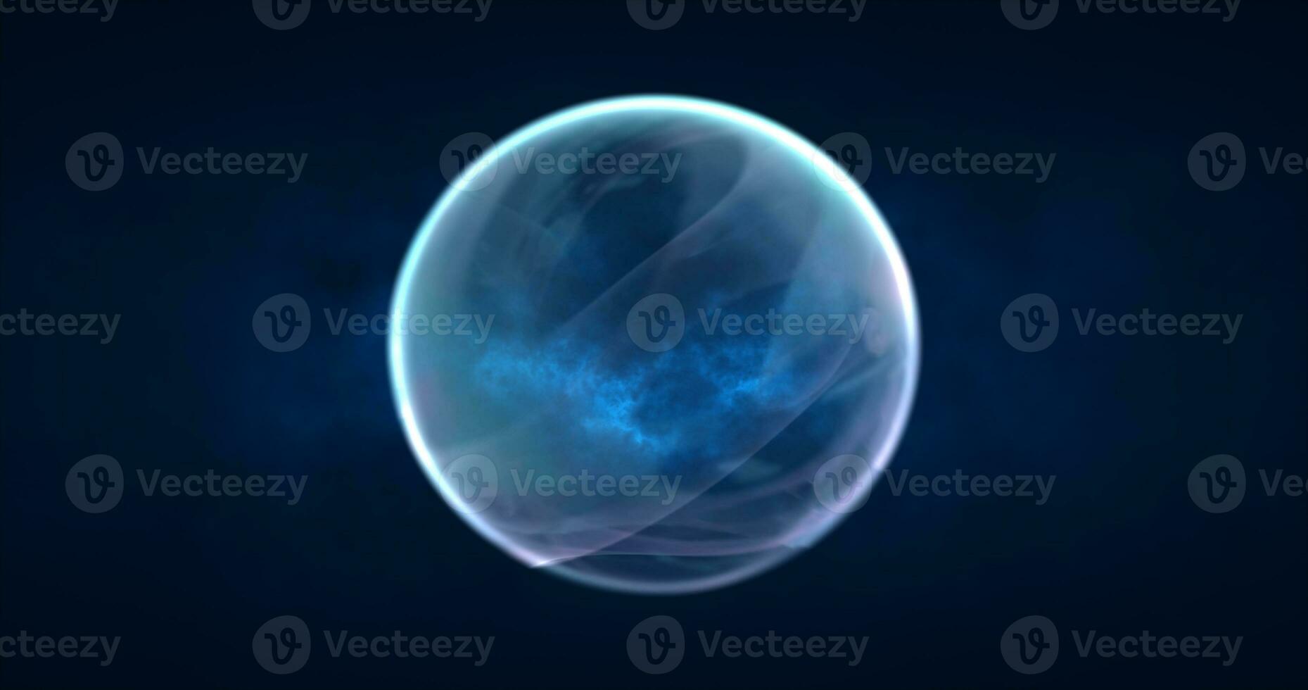 Abstract blue energy sphere round glowing magical digital futuristic space background photo