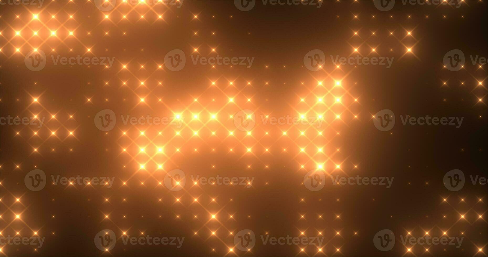 Abstract loop glowing yellow orange disco wall with bright light bulbs abstract background photo