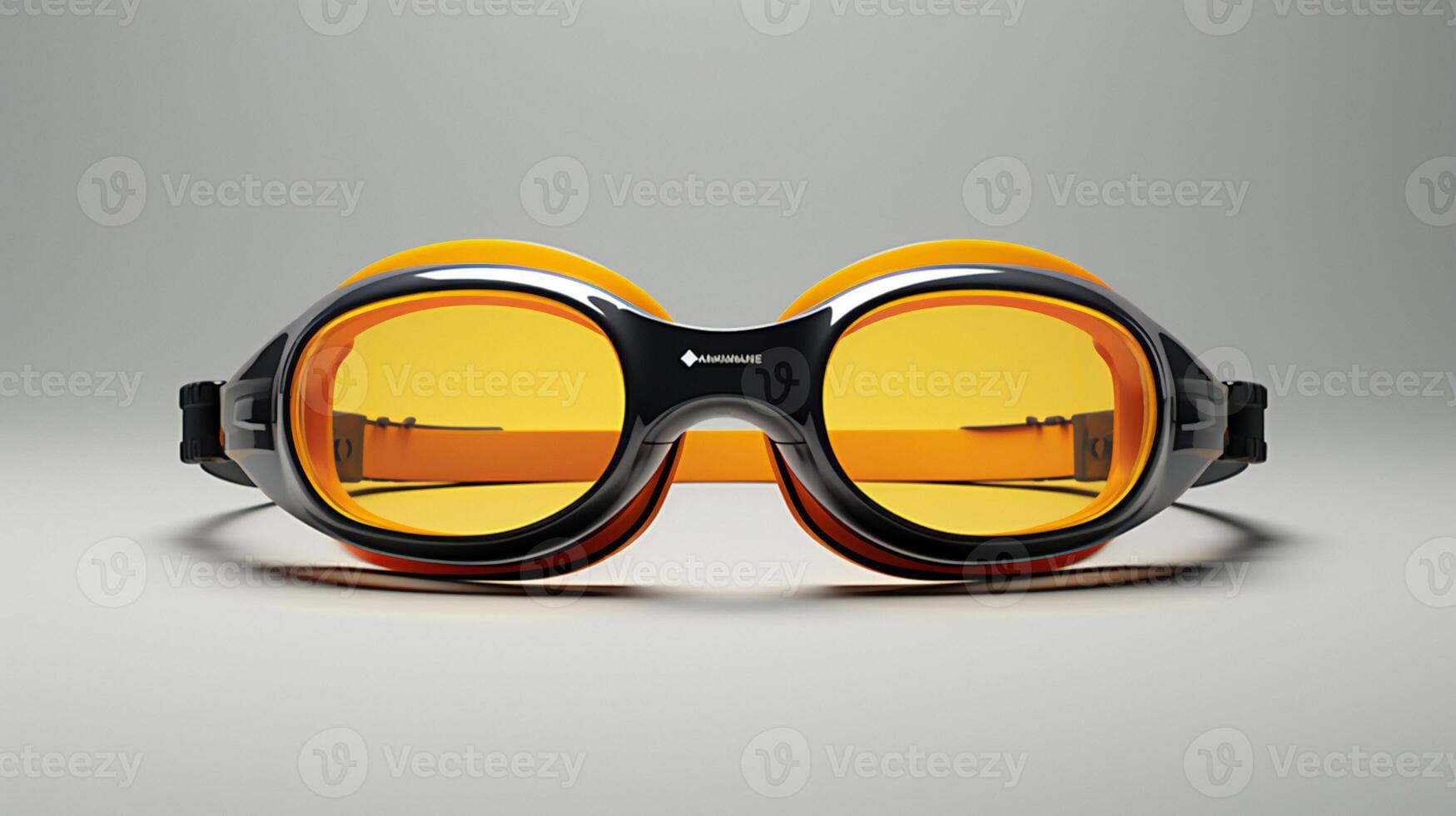 a pair of goggles with orange and blue straps photo