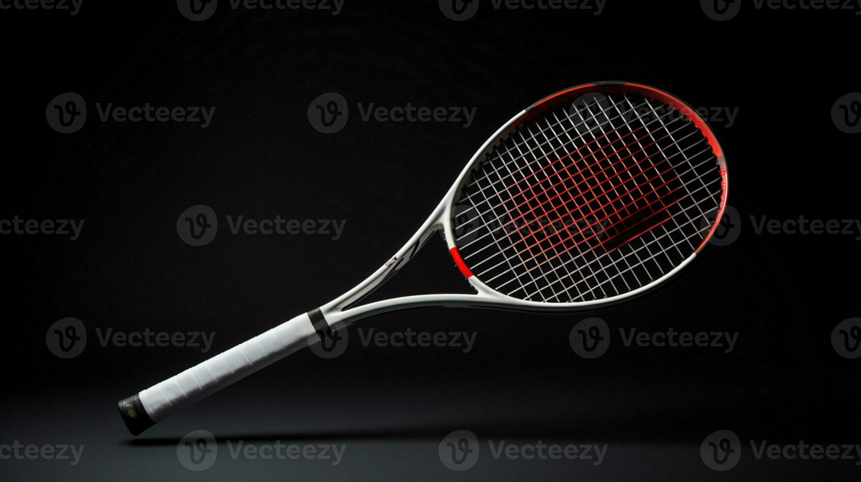 a tennis racket on a black background AI Generative photo