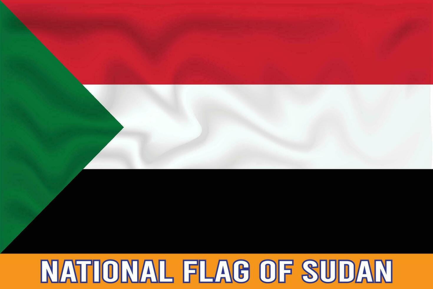 NATIONAL FLAG OF SUDAN 3D EFFECT vector