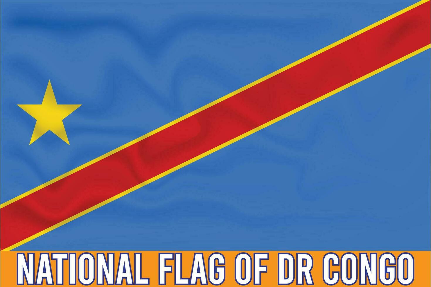 NATIONAL FLAG OF DR CONGO 3D EFFECT vector