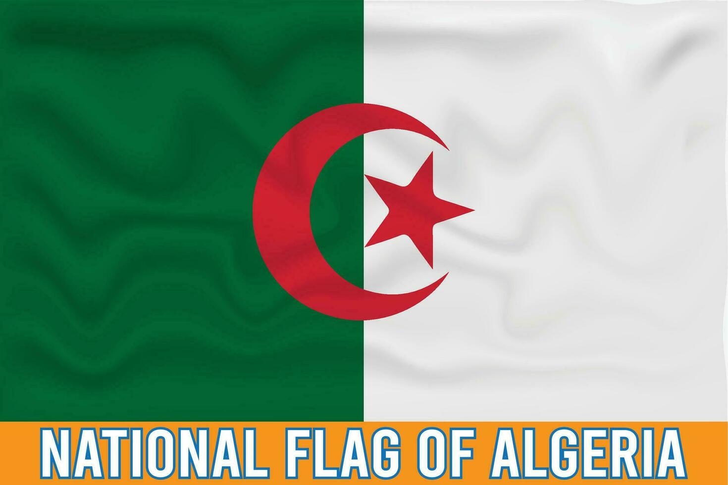 NATIONAL FLAG OF ALGERIA 3D EFFECT vector