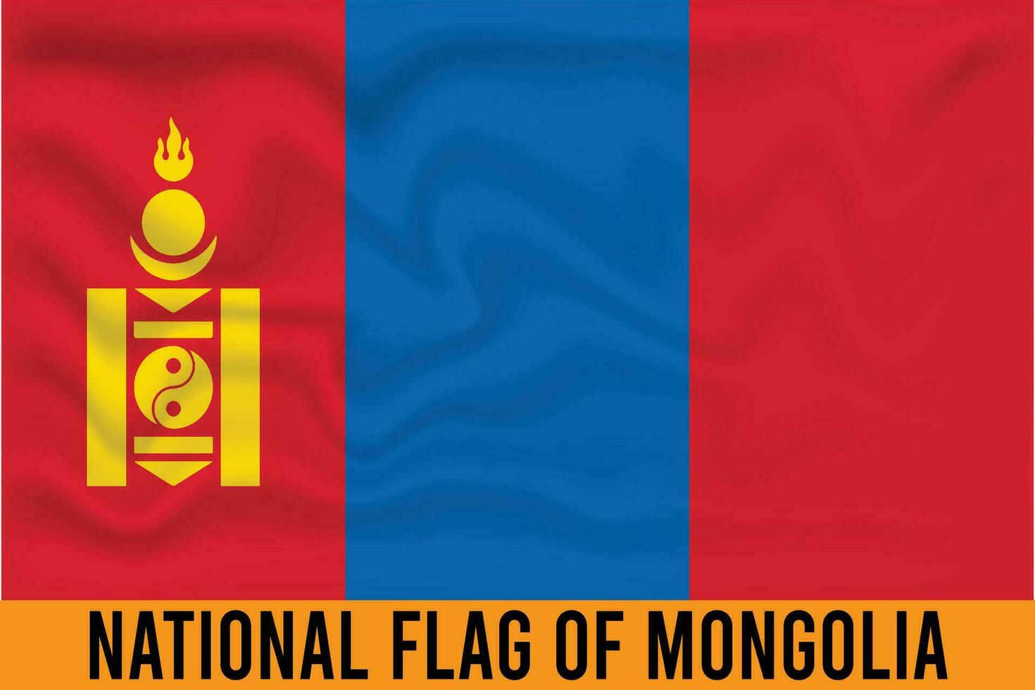 NATIONAL FLAG OF MONGOLIA 3D EFFECT vector