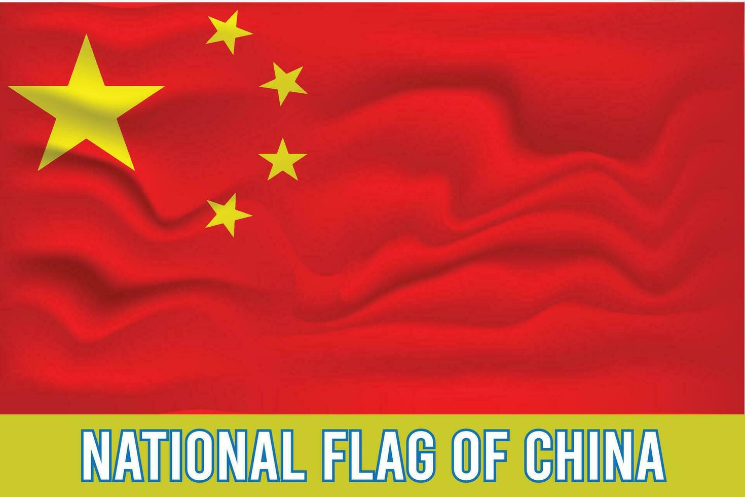 NATIONAL FLAG OF CHINA 3D EFFECT vector