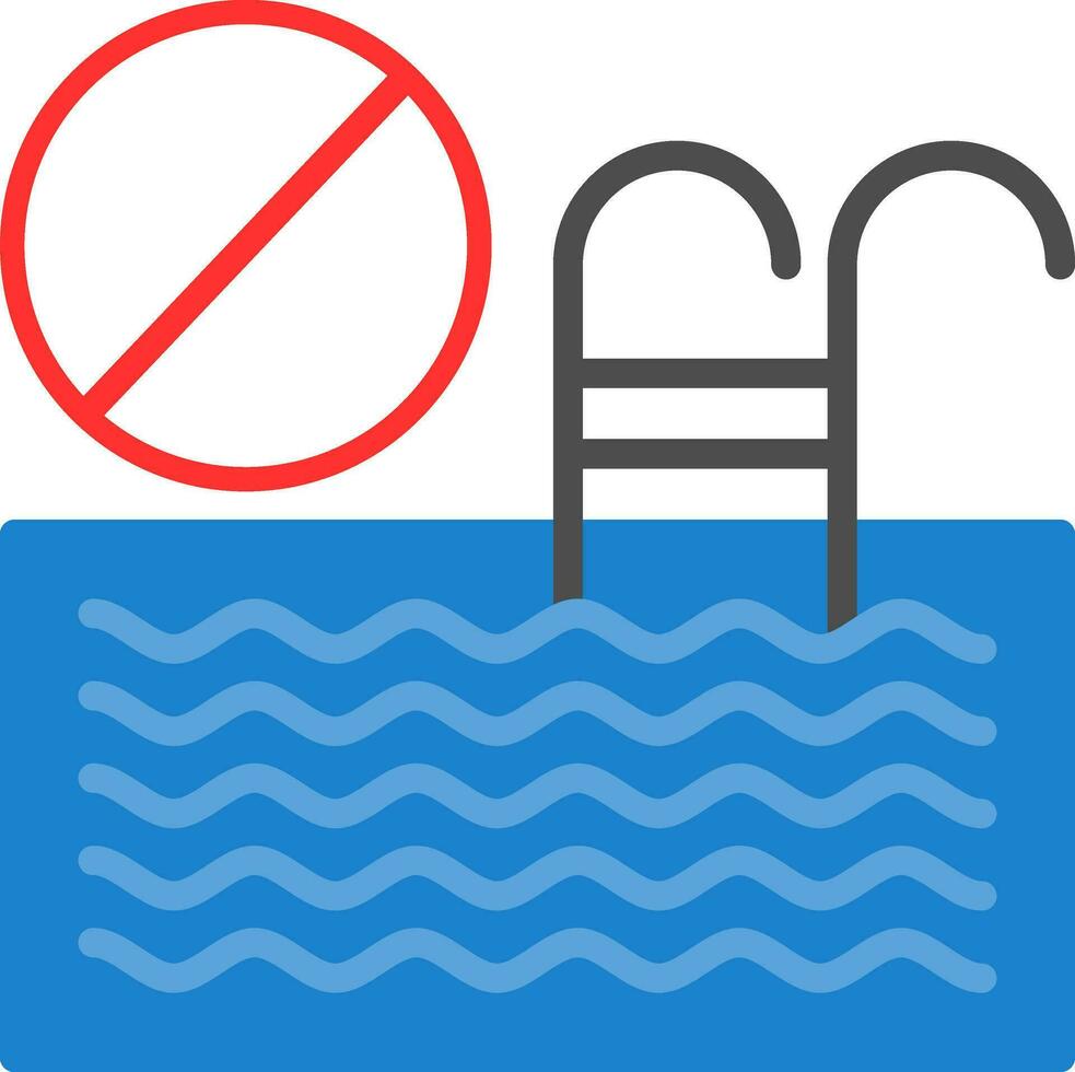 nadando piscina prohibición vector icono diseño