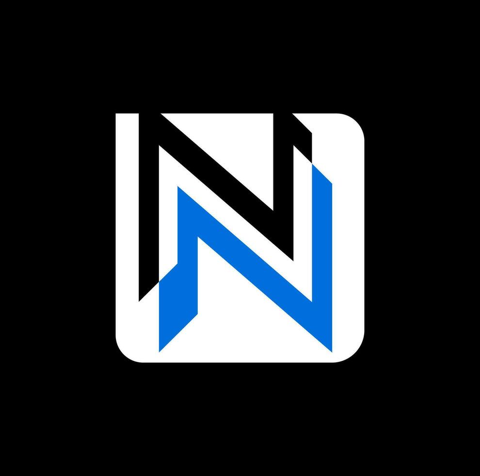 NN brand name initial letters illustrative icon. vector